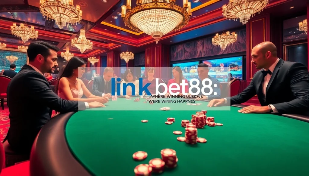Experience thrilling games at the poker table with players vying for a win at link bet88 casino.